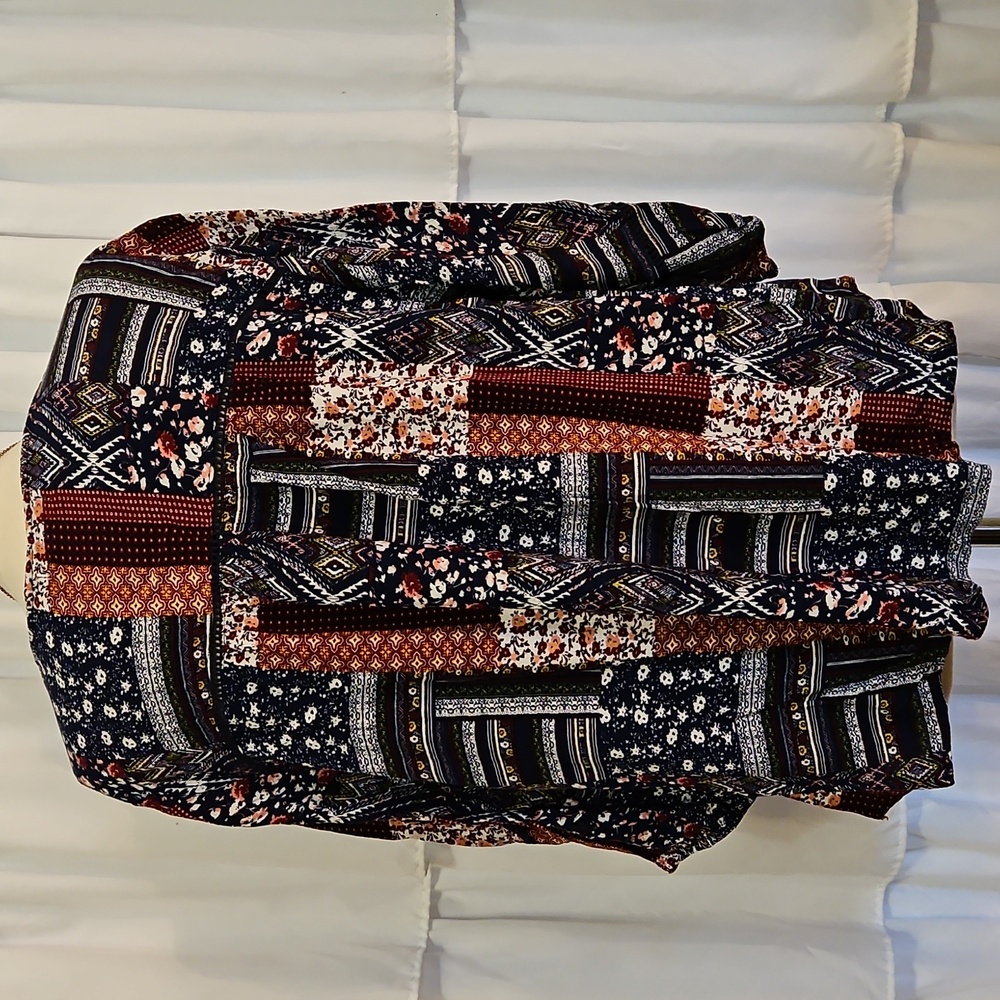 Johnpaulrichard Navy And Rust Patchwork Patterned… - image 6